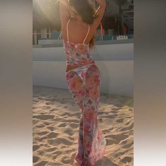 SOLAY VINTAGE FLOWER COVER UP SET | BANHANOT - Picture 2 of 13